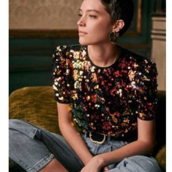 Y2K Vintage Top in Fully Beaded Plaid Pattern by Talbots Size Small - Picture 3 of 16